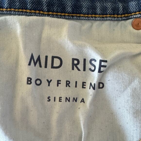 Lucky SZ 4/27 Boyfriend Sienna Jeans Mid-Rise Distressed Frayed Hem Stretch Blue - Picture 10 of 14